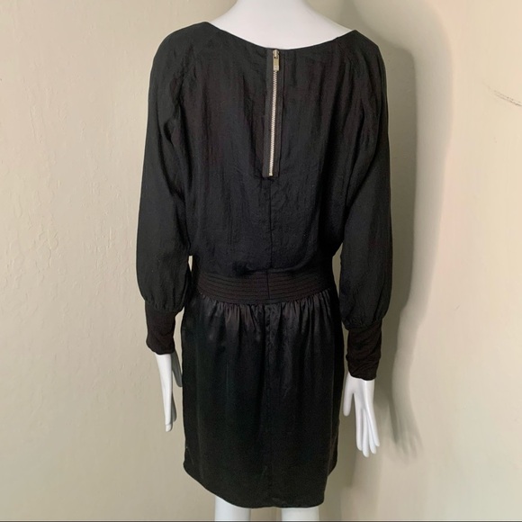 HUGO BOSS Orange Amirella Silk Blend Black Dress Zip Back Long Sleeve - Picture 11 of 16